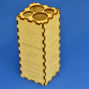 Intra απο ξύλο plywood 3mm-4mm πάχος - Μολυβοθήκη με εισαγωγικά Δίασταση 30x30 cm Intraeaxys-eo4y49do - Image 1