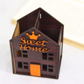 Intra απο ξύλο plywood 3mm-4mm πάχος - Στυλοθήκη σε σχήμα σπιτιού Δίασταση 30x30 cm Intraeaxys-eo0qwd31 - Image 9