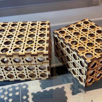 Intra απο ξύλο plywood 3mm-4mm πάχος - Κουτί Rattan Δίασταση 30x30 cm Intraeaxys-lop3q551 - Image 5