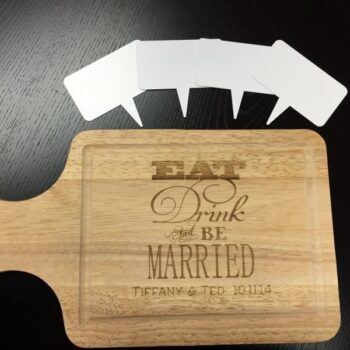 Intra απο ξύλο plywood 3mm-4mm πάχος - Σετ τυροπίνακα με χαραγμένη λέιζερ για γάμο Δίασταση 30x30 cm Intraeaxys-lop32rx1 - Image 3