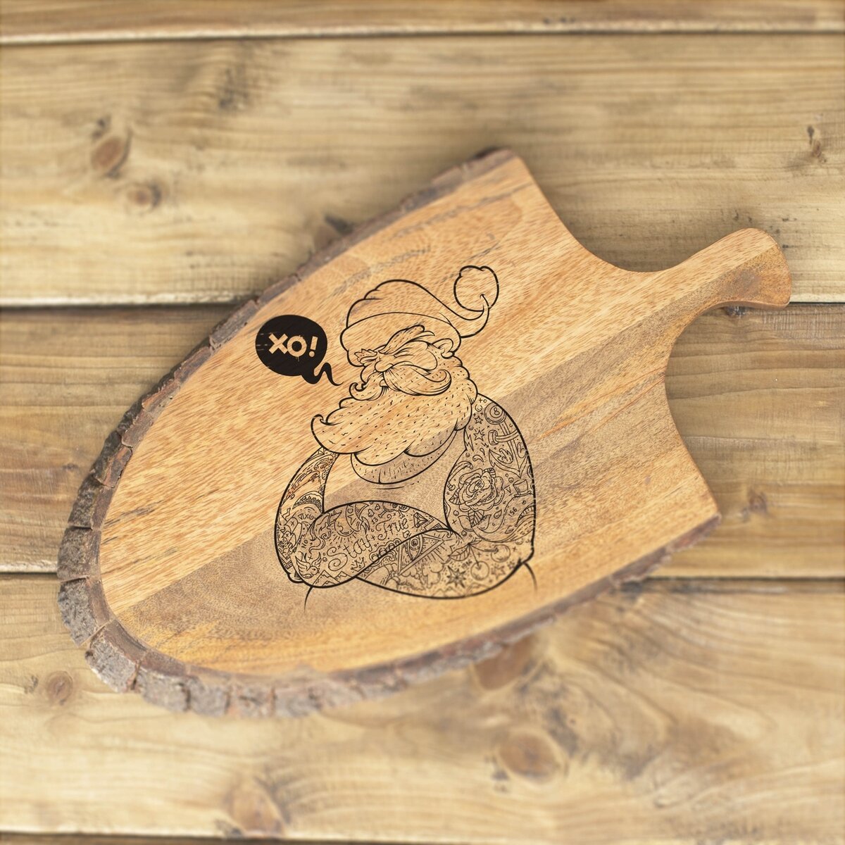 Intra απο ξύλο plywood 3mm-4mm πάχος - Χαρακτική με λέιζερ Χριστούγεννα Άγιος Βασίλης Δίασταση 30x30 cm Intraeaxys-lopq9wk7