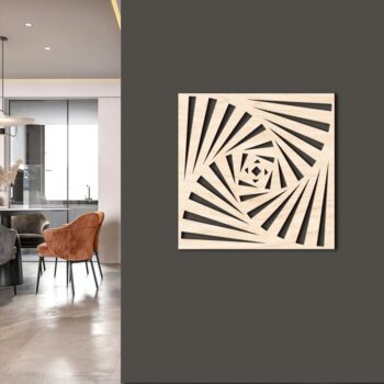 Intra απο ξύλο plywood 3mm-4mm πάχος - Γεωμετρική Ξύλινη Διακόσμηση Τοίχων Δίασταση 30x30 cm Intraeaxys-r1zq0y21 - Image 1