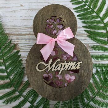 Intra απο ξύλο plywood 3mm-4mm πάχος - Ξύλινο κουτί δώρου 8 Μαρτίου Δίασταση 30x30 cm Intraeaxys-r7vmxp57 - Image 1