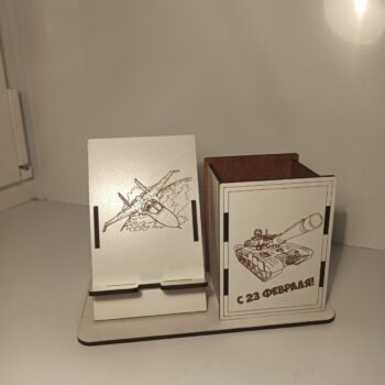 Intra απο ξύλο plywood 3mm-4mm πάχος - Μολυβοθήκη με τηλέφωνο Δίασταση 30x30 cm Intraeaxys-pok354d7 - Image 5