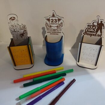 Intra απο ξύλο plywood 3mm-4mm πάχος - Ξύλινη θήκη για στυλό Επιτραπέζια βάση μολυβιών Δίασταση 30x30 cm Intraeaxys-d1lv8wxo - Image 1