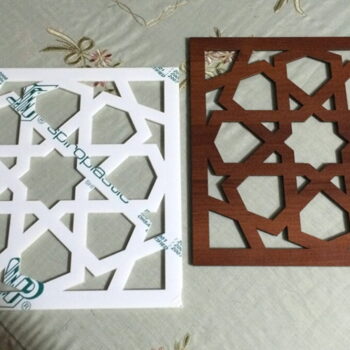 Intra απο ξύλο plywood 3mm-4mm πάχος - Ισλαμικό ξύλινο μοτίβο πάνελ Δίασταση 30x30 cm Intraeaxys-eo0qd451 - Image 1