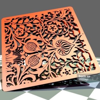 Intra απο ξύλο plywood 3mm-4mm πάχος - Floral μοτίβο σιλουέτας Δίασταση 30x30 cm Intraeaxys-eoxl00go - Image 1