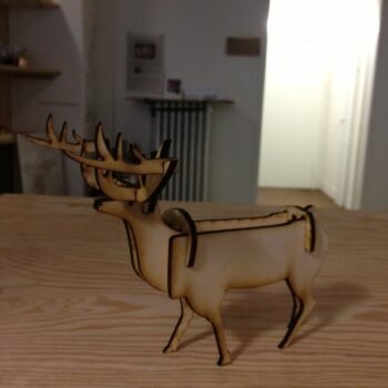 Intra απο ξύλο plywood 3mm-4mm πάχος - Μικρό ελάφι Δίασταση 30x30 cm Intraeaxys-67wz9y37 - Image 1