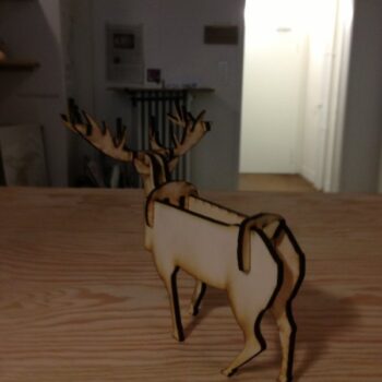 Intra απο ξύλο plywood 3mm-4mm πάχος - Μικρό ελάφι Δίασταση 30x30 cm Intraeaxys-67wz9y37 - Image 3