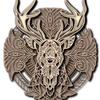 Intra απο ξύλο plywood 3mm-4mm πάχος - Deer Πολυστρωματική διακόσμηση τοίχου Δίασταση 30x30 cm Intraeaxys-6o3yq6r7 - Image 1