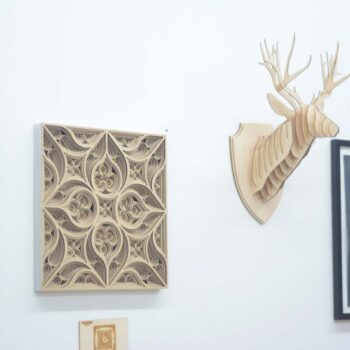 Intra απο ξύλο plywood 3mm-4mm πάχος - Deer Head Decor Wall 5mm Δίασταση 30x30 cm Intraeaxys-voq2pxeo - Image 1