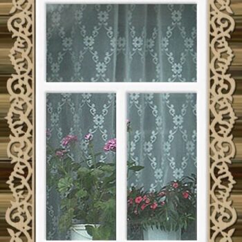 Intra απο ξύλο plywood 3mm-4mm πάχος - Σχεδιασμός Ξύλινου Παραθύρου Platband Δίασταση 30x30 cm Intraeaxys-lopqedz7 - Image 1