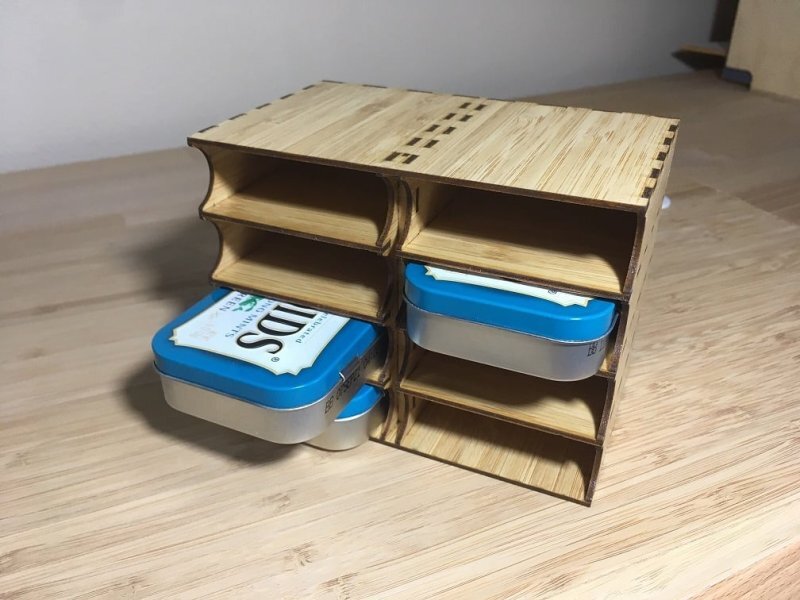 Intra απο ξύλο plywood 3mm-4mm πάχος - Τσιγκένια θήκη Altoid Δίασταση 30x30 cm Intraeaxys-joerdw67