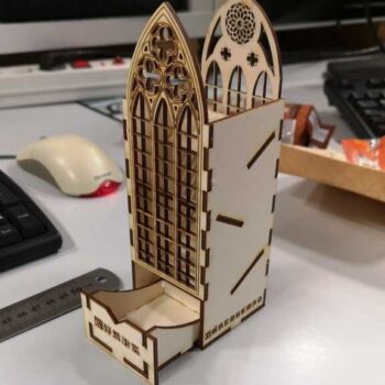 Intra απο ξύλο plywood 3mm-4mm πάχος - Γοτθικός Πύργος Ζαριών Δίασταση 30x30 cm Intraeaxys-eo20n3m7 - Image 1