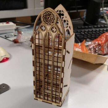 Intra απο ξύλο plywood 3mm-4mm πάχος - Γοτθικός Πύργος Ζαριών Δίασταση 30x30 cm Intraeaxys-eo20n3m7 - Image 3