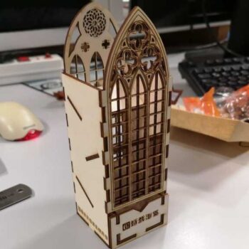 Intra απο ξύλο plywood 3mm-4mm πάχος - Γοτθικός Πύργος Ζαριών Δίασταση 30x30 cm Intraeaxys-eo20n3m7 - Image 4