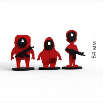 Intra απο ξύλο plywood 3mm-4mm πάχος - Squid Game Στρατιώτες Δίασταση 30x30 cm Intraeaxys-ro6ywmn7 - Image 1