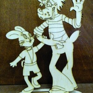 Intra απο ξύλο plywood 3mm-4mm πάχος - Χαράξτε Λύκος και Λαγός Δίασταση 30x30 cm Intraeaxys-e1gk408o