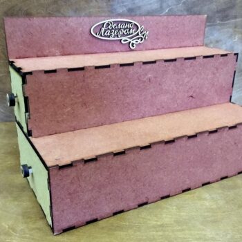 Intra απο ξύλο plywood 3mm-4mm πάχος - Ξύλινη βάση προβολής σκαλοπατιών με συρτάρια Δίασταση 30x30 cm Intraeaxys-eo4qlp97 - Image 1