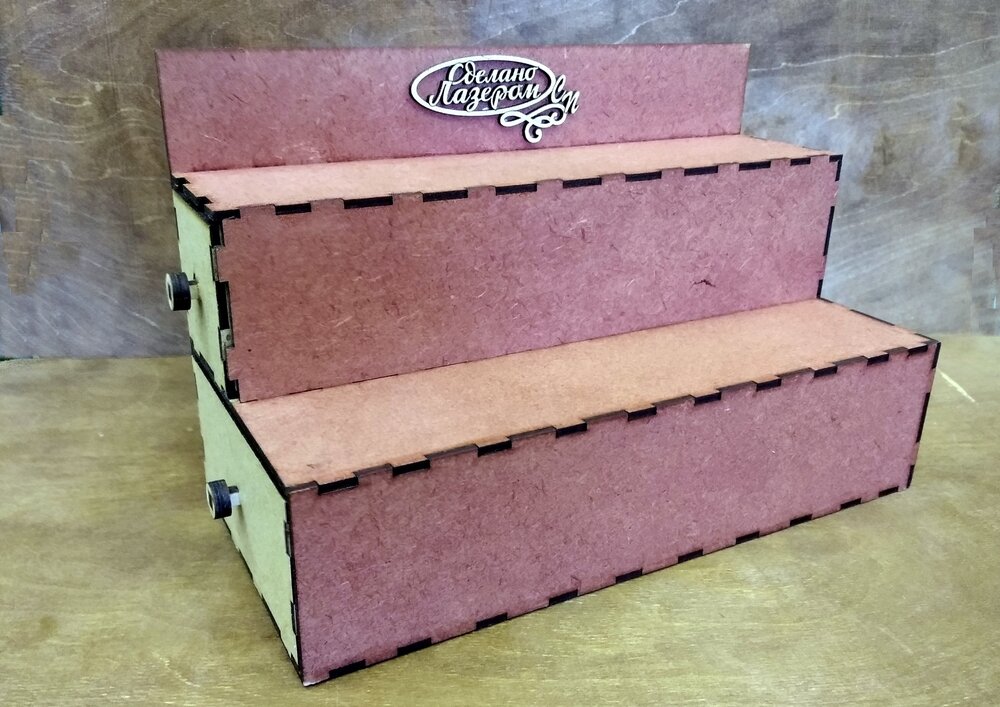 Intra απο ξύλο plywood 3mm-4mm πάχος - Ξύλινη βάση προβολής σκαλοπατιών με συρτάρια Δίασταση 30x30 cm Intraeaxys-eo4qlp97