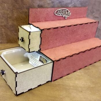 Intra απο ξύλο plywood 3mm-4mm πάχος - Ξύλινη βάση προβολής σκαλοπατιών με συρτάρια Δίασταση 30x30 cm Intraeaxys-eo4qlp97 - Image 3