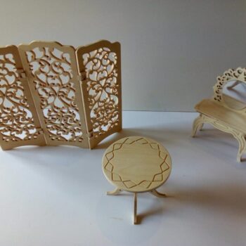 Intra απο ξύλο plywood 3mm-4mm πάχος - Ξύλινο Διαχωριστικό Δωματίου Πτυσσόμενη Οθόνη με Έπιπλα Τραπεζάκι Σαλονιού Τραπέζι καθρέφτη Δίασταση 30x30 cm Intraeaxys-p7ymdp27 - Image 1