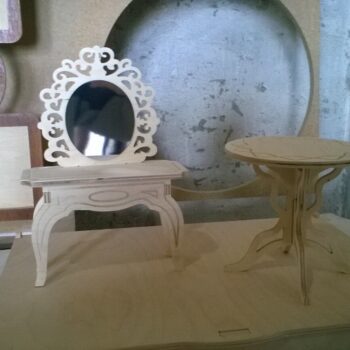 Intra απο ξύλο plywood 3mm-4mm πάχος - Ξύλινο Διαχωριστικό Δωματίου Πτυσσόμενη Οθόνη με Έπιπλα Τραπεζάκι Σαλονιού Τραπέζι καθρέφτη Δίασταση 30x30 cm Intraeaxys-p7ymdp27 - Image 5