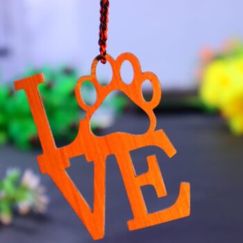 Intra απο ξύλο plywood 3mm-4mm πάχος - Love Dog Paw Στολίδι Paw Print Love Δίασταση 10x10 cm Intraeaxys-r1z2x0l1 - Image 2