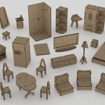 Intra απο ξύλο plywood 3mm-4mm πάχος - Mini Kit Έπιπλο Κουκλόσπιτο Mdf 3mm Δίασταση 30x30 cm Intraeaxys-p7ym8427 - Image 1