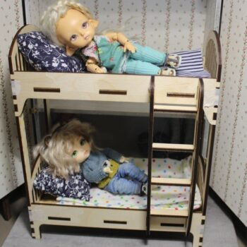 Intra απο ξύλο plywood 3mm-4mm πάχος - Κουκλόσπιτο Κούνια με Σκάλα Δίασταση 40x50 cm Intraeaxys-e1gkn0yo - Image 1