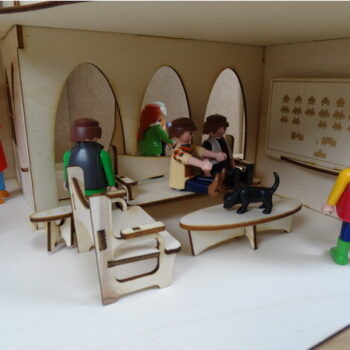 Intra απο ξύλο plywood 3mm-4mm πάχος - Ξύλινο κουκλόσπιτο με έπιπλα Δίασταση 30x30 cm Intraeaxys-r7vm94l7 - Image 3