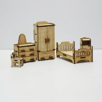 Intra απο ξύλο plywood 3mm-4mm πάχος - Σετ Έπιπλα Κουκλόσπιτου Δίασταση 30x30 cm Intraeaxys-loppqyxo - Image 1