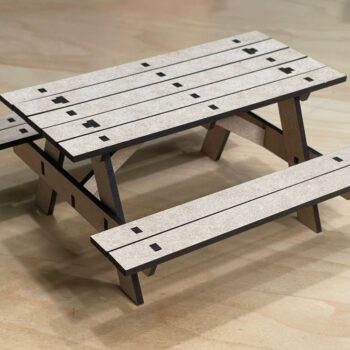 Intra απο ξύλο plywood 3mm-4mm πάχος - Τραπέζι πικνίκ κουκλόσπιτου Δίασταση 30x30 cm Intraeaxys-joedj681 - Image 1