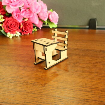 Intra απο ξύλο plywood 3mm-4mm πάχος - Μινιατούρα Σχολικό Θρανίο Δίασταση 30x30 cm Intraeaxys-078y3kno - Image 5