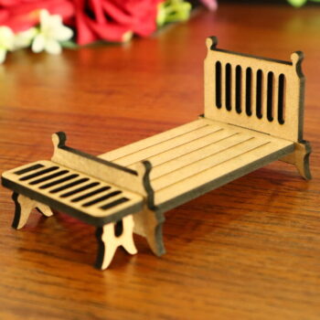 Intra απο ξύλο plywood 3mm-4mm πάχος - Κρεβάτι σε μινιατούρα κουκλόσπιτο Δίασταση 30x30 cm Intraeaxys-075y6qko - Image 7