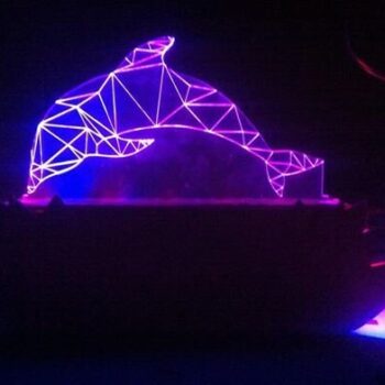 Intra απο ξύλο plywood 3mm-4mm πάχος - Dolphin 3D Led Lamp Δίασταση 30x30 cm Intraeaxys-d1lvp8xo - Image 1