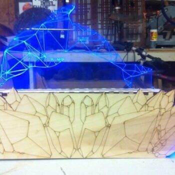 Intra απο ξύλο plywood 3mm-4mm πάχος - Dolphin 3D Led Lamp Δίασταση 30x30 cm Intraeaxys-d1lvp8xo - Image 3