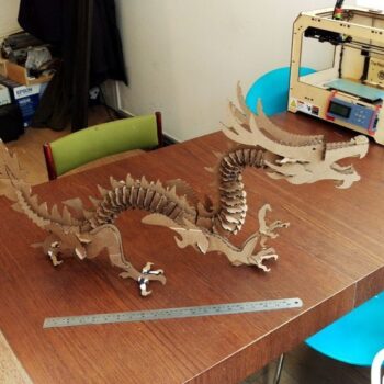 Intra απο ξύλο plywood 3mm-4mm πάχος - Δράκος από χαρτόνι Δίασταση 30x30 cm Intraeaxys-6o384931 - Image 1