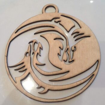 Intra απο ξύλο plywood 3mm-4mm πάχος - Δράκος Γιν Γιανγκ Δίασταση 30x30 cm Intraeaxys-lopqvmx7 - Image 1