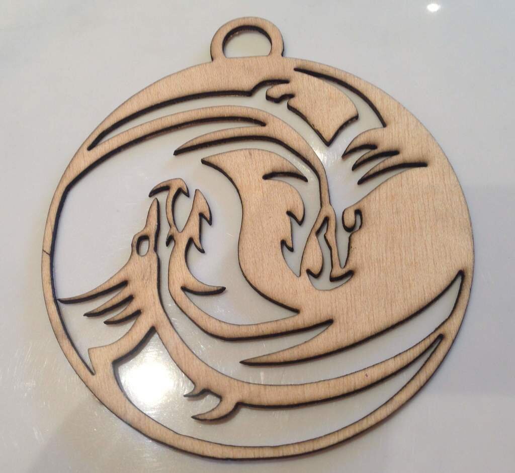 Intra απο ξύλο plywood 3mm-4mm πάχος - Δράκος Γιν Γιανγκ Δίασταση 30x30 cm Intraeaxys-lopqvmx7