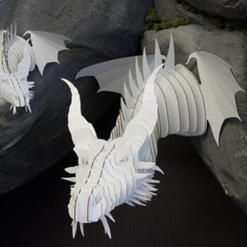 Intra απο ξύλο plywood 3mm-4mm πάχος - Πρότυπο κεφαλής δράκου Δίασταση 30x30 cm Intraeaxys-6o3ynmp7 - Image 1