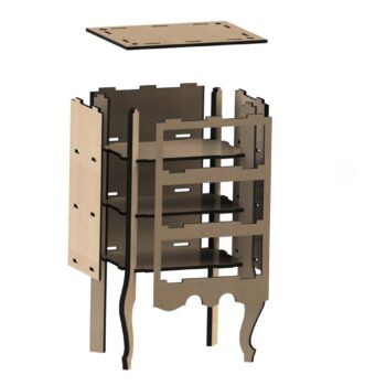 Intra απο ξύλο plywood 3mm-4mm πάχος - Ψηλό κομοδίνο Δίασταση 30x30 cm Intraeaxys-r7vm9k57 - Image 2