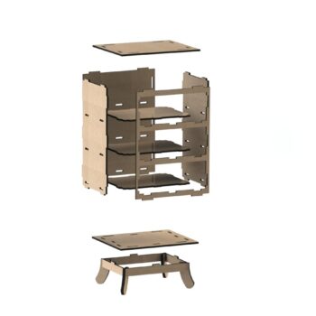 Intra απο ξύλο plywood 3mm-4mm πάχος - Κομοδίνο με 3 συρτάρια Δίασταση 30x30 cm Intraeaxys-d1lvlyzo - Image 2