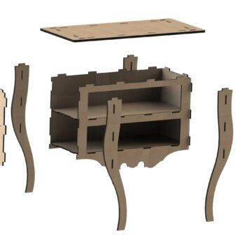 Intra απο ξύλο plywood 3mm-4mm πάχος - Mid Century Dresser Δίασταση 30x30 cm Intraeaxys-075y6r0o - Image 2