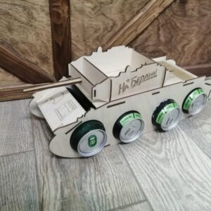 Intra απο ξύλο plywood 3mm-4mm πάχος - Θήκη ποτού σε σχήμα δεξαμενής Δίασταση 30x30 cm Intraeaxys-qom6m041