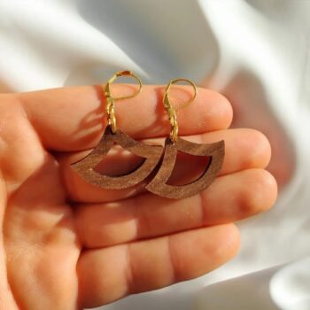 Intra απο ξύλο plywood 3mm-4mm πάχος - Ξύλινα Σκουλαρίκια Statement Δίασταση 3x3 cm Intraeaxys-yonpzkp1 - Image 3