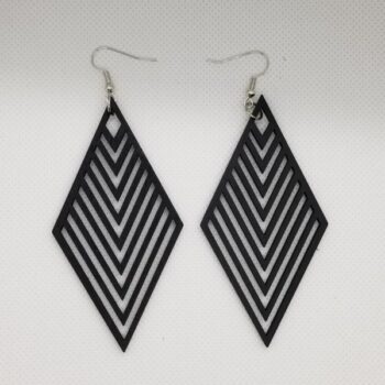 Intra απο ξύλο plywood 3mm-4mm πάχος - Σκουλαρίκια σε σχήμα διαμαντιού Δίασταση 3x3 cm Intraeaxys-075dd8mo - Image 3