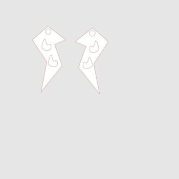 Intra απο ξύλο plywood 3mm-4mm πάχος - Σκουλαρίκια με τρύπα κεραυνού Δίασταση 3x3 cm Intraeaxys-075dy93o - Image 2