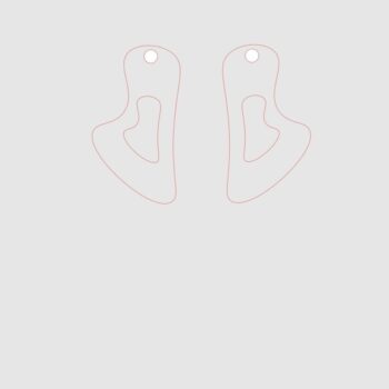 Intra απο ξύλο plywood 3mm-4mm πάχος - Σκουλαρίκια με θηλιά Δίασταση 3x3 cm Intraeaxys-yone05go - Image 3