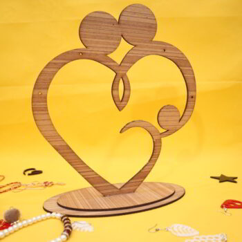 Intra απο ξύλο plywood 3mm-4mm πάχος - Βάση οικογενειακού σκουλαρικιού καρδιάς 3mm Δίασταση 3x3 cm Intraeaxys-078ynkno - Image 4